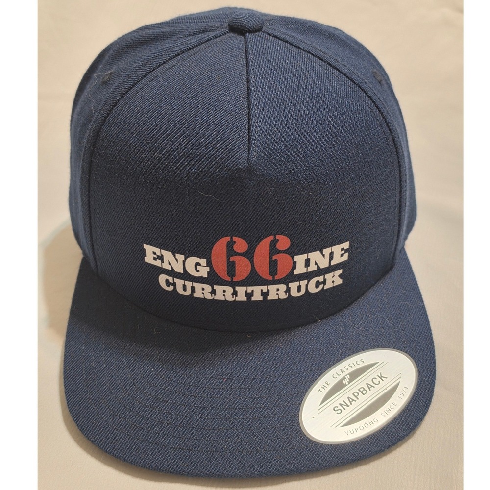 Yupoong The Classics Navy Blue Engine 66 Currituck Snapback‎ Hat Flat Bill Cap